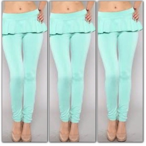 Mint Peplum Leggings