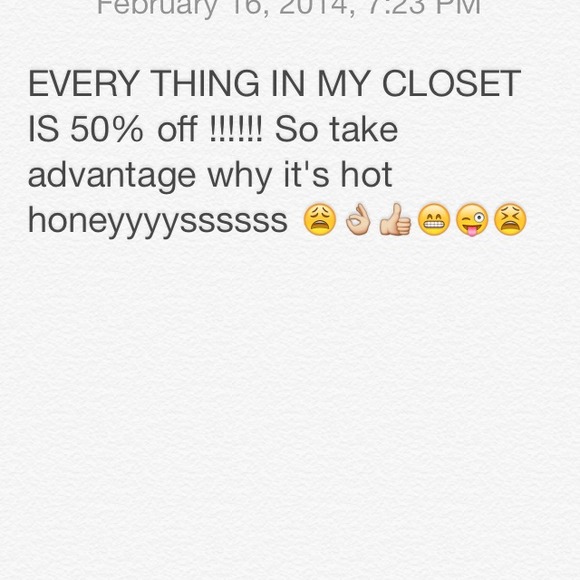 Whole closet 50% off !