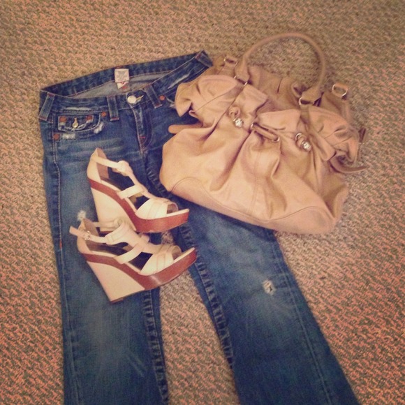 Beige Carry-All Slouchy Purse