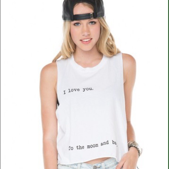 Brandy Melville I Love You To The Moon & Back Tank