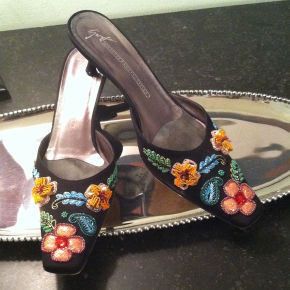 Giuseppe Zanotti embroidered silk mules