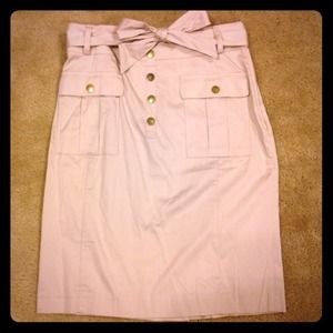 **BUNDLED**Khaki pencil skirt with gold buttons.