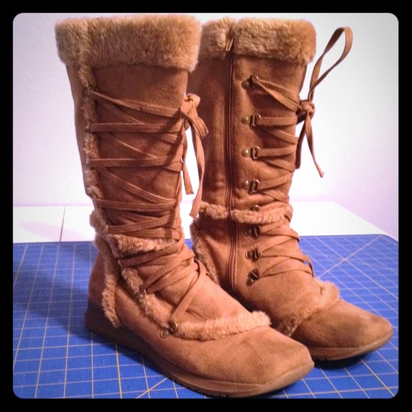 Tan Lace Up Boots