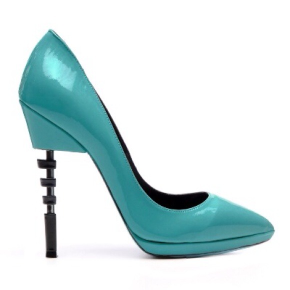 🎉😍 Ruthie Davis -  Modernist teal green pumps - Picture 4 of 4
