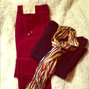 Corduroy pants, stretch, petite (rusty red)