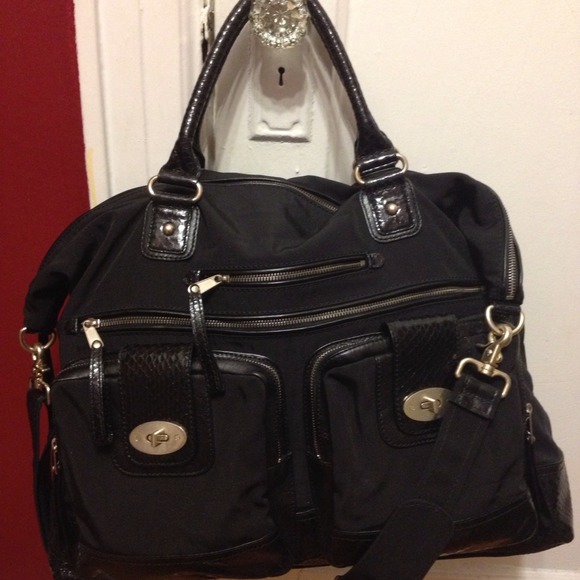 Leather Nylon Weekend Bag - Large Bag