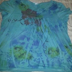 Gorgeous Turquoise Pleated Top