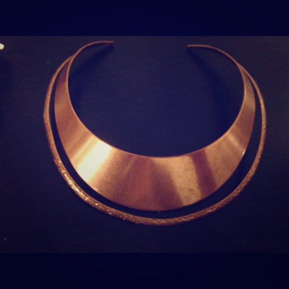 Brass necklace choker