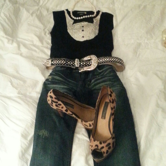 Sexy Sequin Tuxedo Sleeveless Top. - Picture 1 of 2