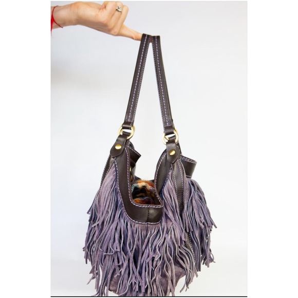 ⛔️SOLD⛔️Hogan Fringe Suede Tote - Picture 2 of 3