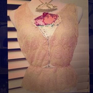 CHANEL Runway Piece-lace shell size 38