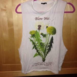 Blow me white tank