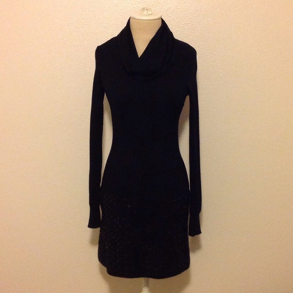 BCBGMAXAZRIA Turtleneck Long Sleeves Dress