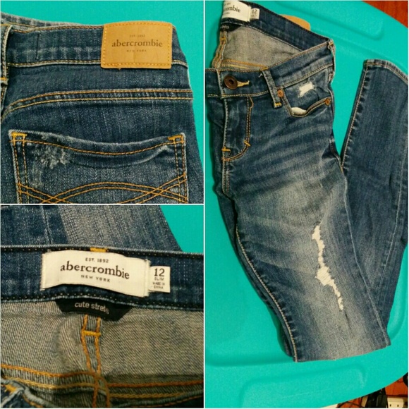 Abercrombie kids destroyed/ripped jeans - Picture 2 of 4