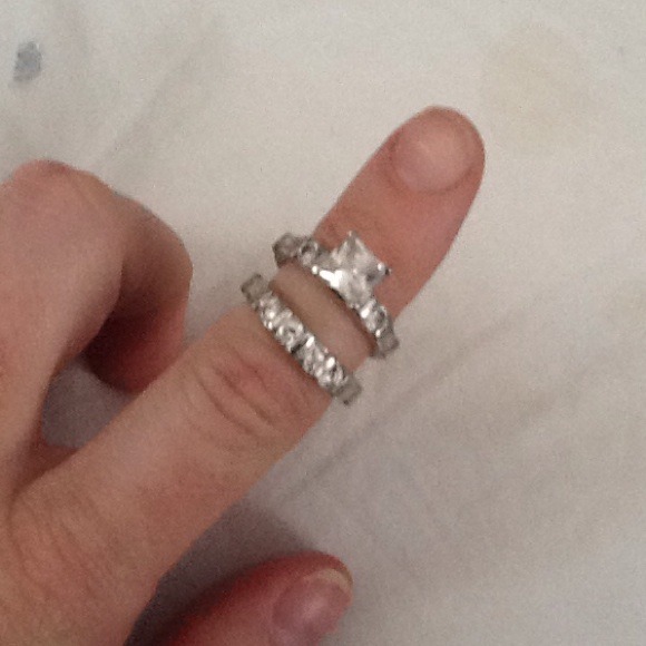 Sterling silver wedding set