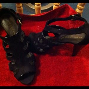 Black dress open toe heel