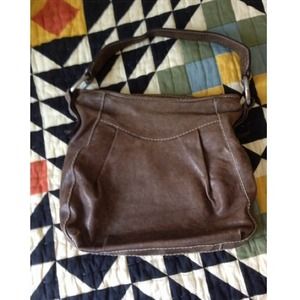 RARE Abercrombie brown leather hobo bag.