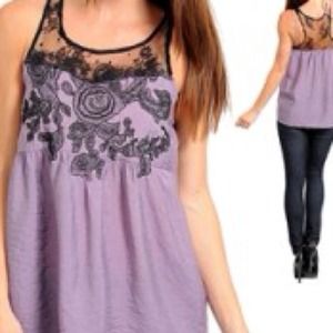 Light purple and black top