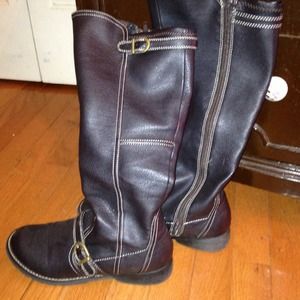 Black manmade materials boots