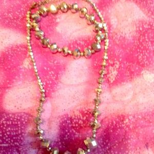 Silver sparkle necklace and bracelet