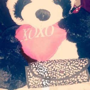 Black white Leopard print make up bag