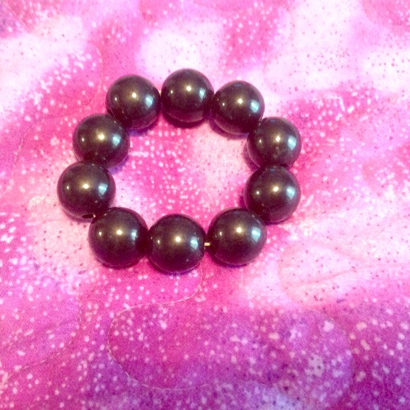 Black big bead bracelet - Picture 1 of 1