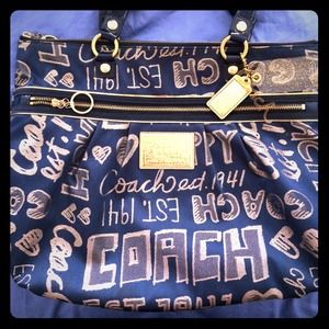 Authentic Coach poppy collection tote 💕