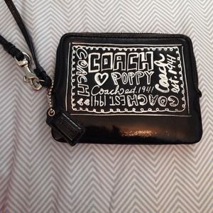 Black Coach Poppy Wristlet