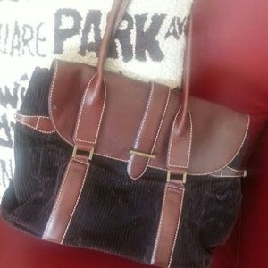 Corduroy Bag with espresso brown finish.