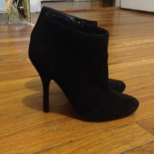 Black suede ALDO heeled booties