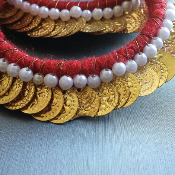 Funky unique boho ethnic coin wire bangle bracelet - Picture 4 of 4