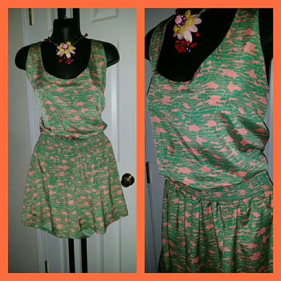 Soprano Pants - Peach/Green Romper