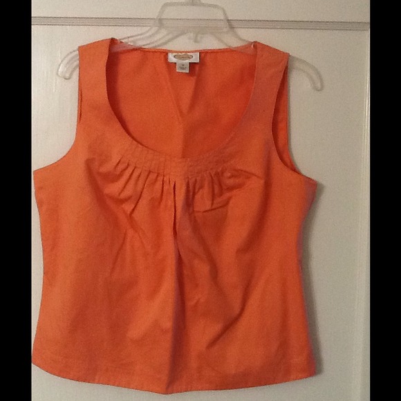 Sleeveless peach Talbots cotton top sz12