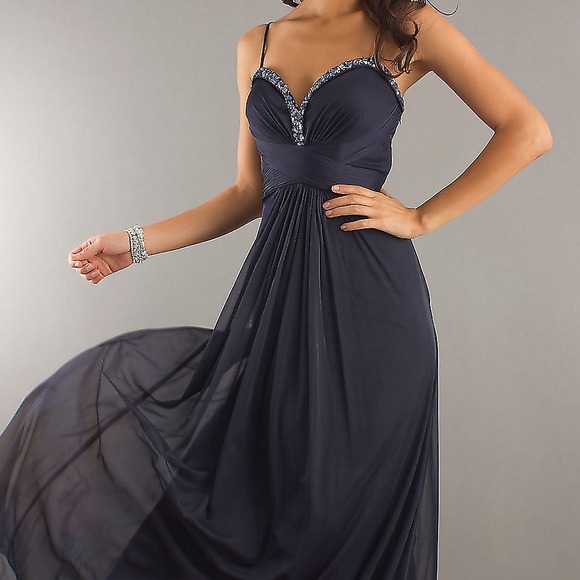 Xscape navy blue prom dress