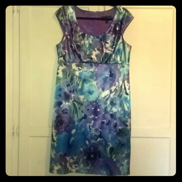Silk feel floral dress