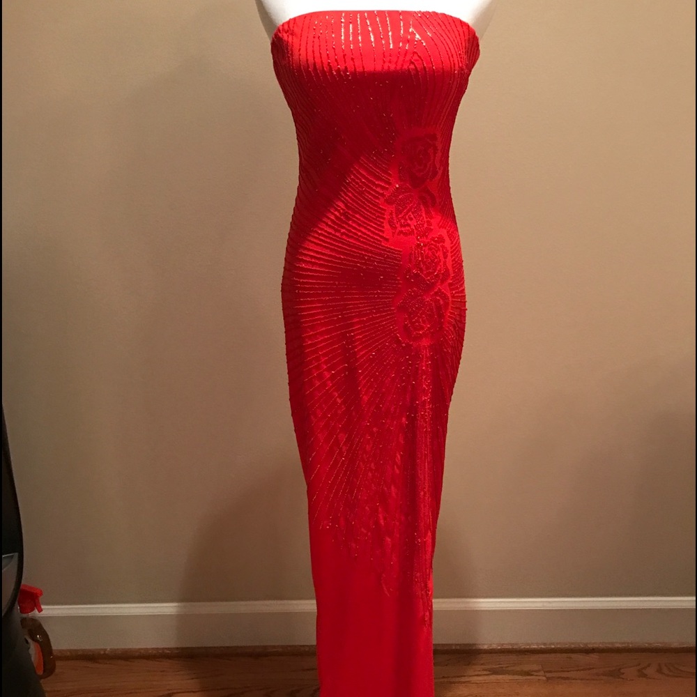 Red and gold dress