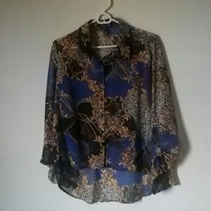 Bundled**Leopard and chain print hi low blouse