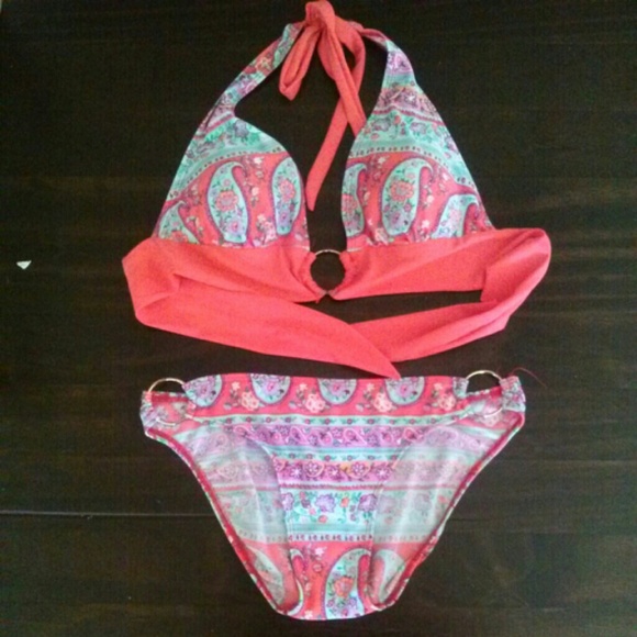 Xoxo bikini turquoise and orange/pink bikini - Picture 1 of 1