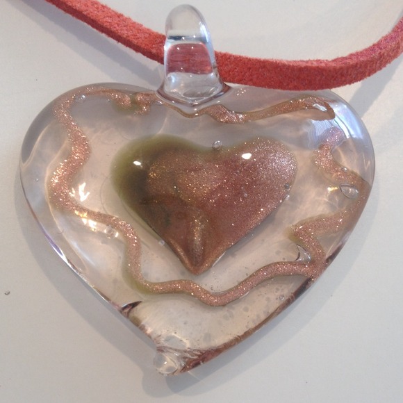 Glass heart necklace