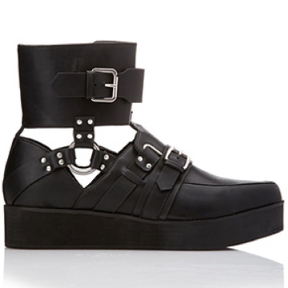 Black Creepers Flat Platform