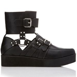 Black Creepers Flat Platform
