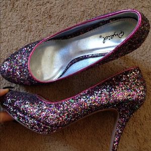 Multicolored Sparkle Heels