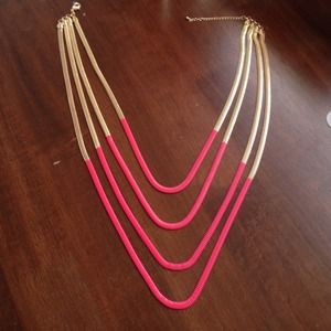 Gold pink necklace