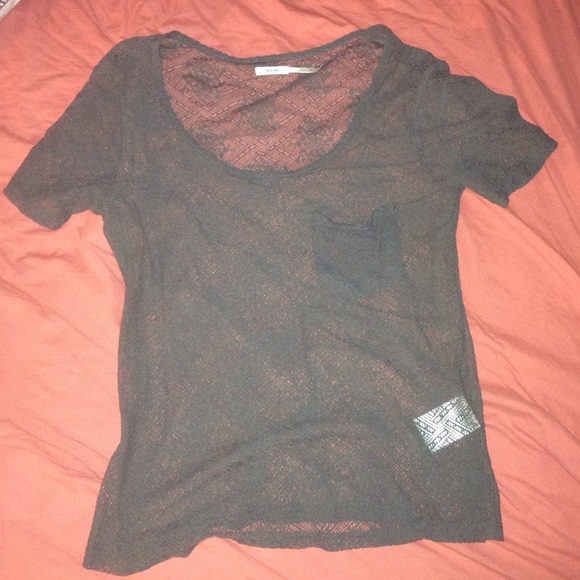 Kimchi blue Urban Outfitters sheer patterned top