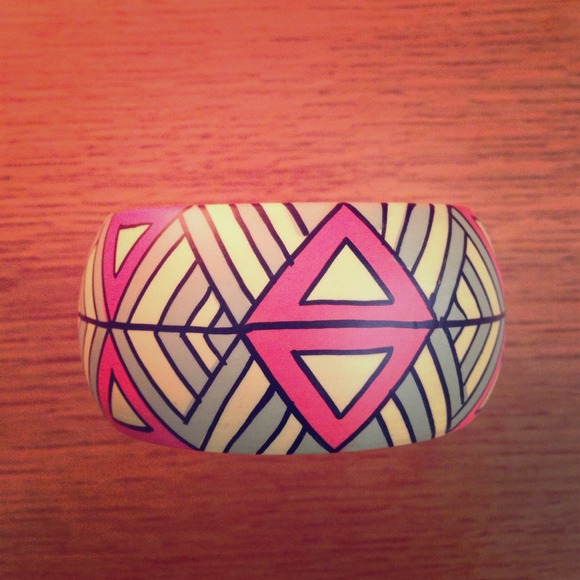 Hand painted, wood bangle