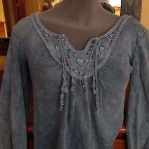 Blue shirt with bling!