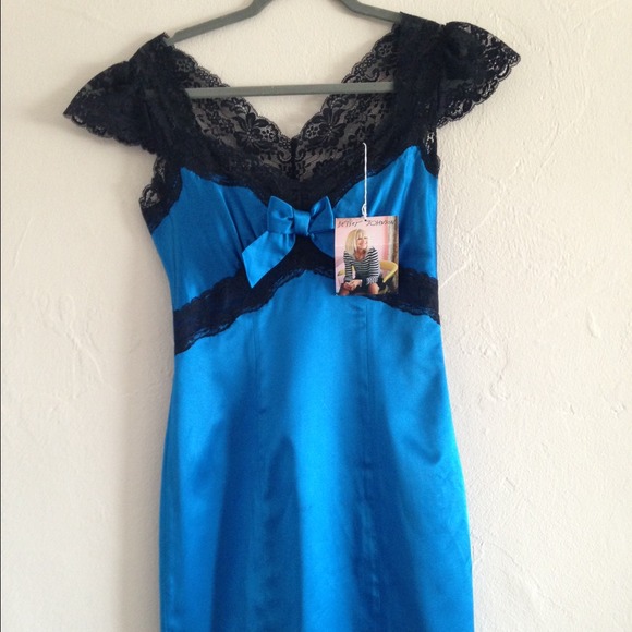 Betsey Johnson Blue Lace and Silk dress