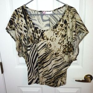 Black and brown Leopard and zebra shirt