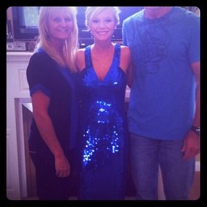 Blue sequin prom dress