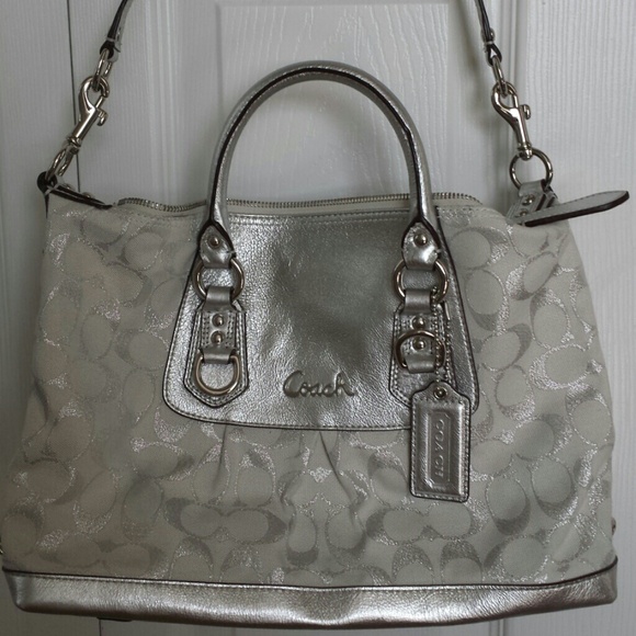 Silver Coach Handbag